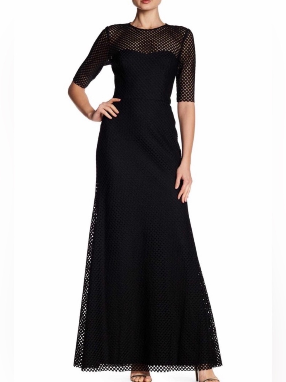 Vera Wang Mesh Evening Gown